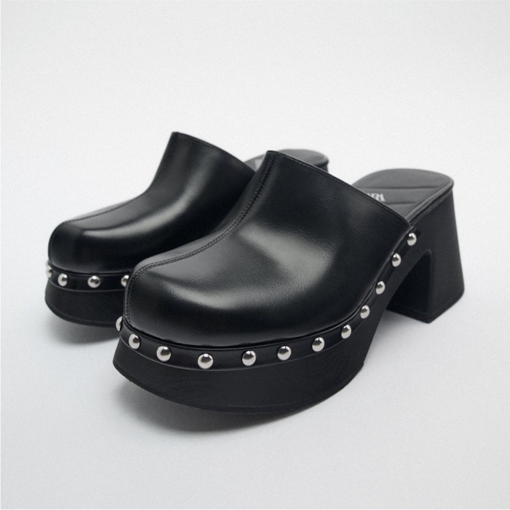 Zara studded heeled Clogs